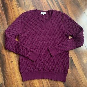 Tuttle 100% Alpaca Royal Cable Knit Sweater Lightweight Men’s Large *Hole*